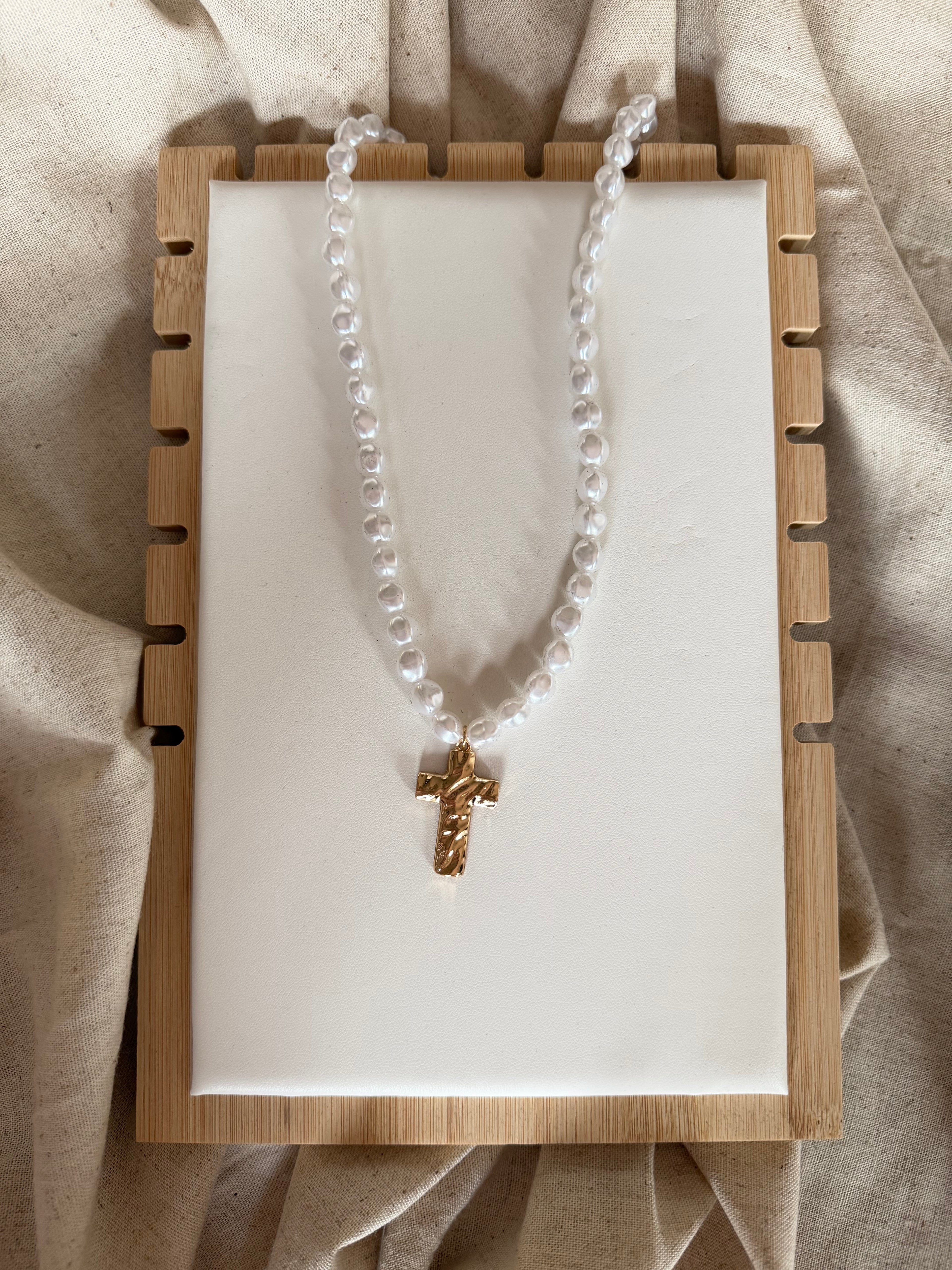 Pearls Cross Necklace